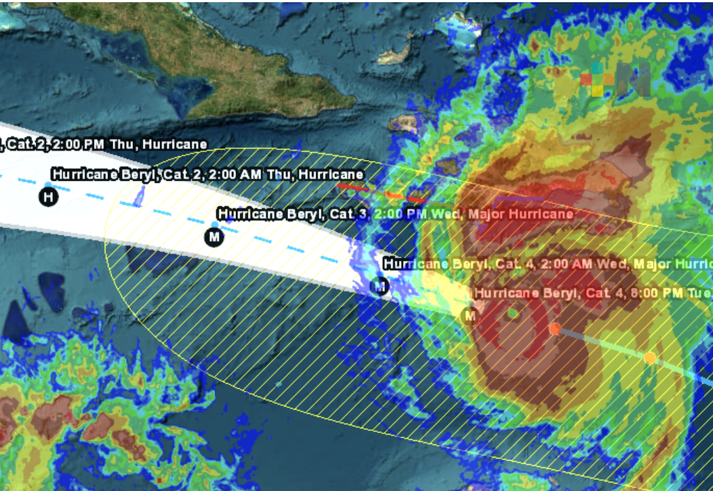Segundo ingreso de «Beryl» a México sería entre domingo y lunes por Veracruz y Tamaulipas